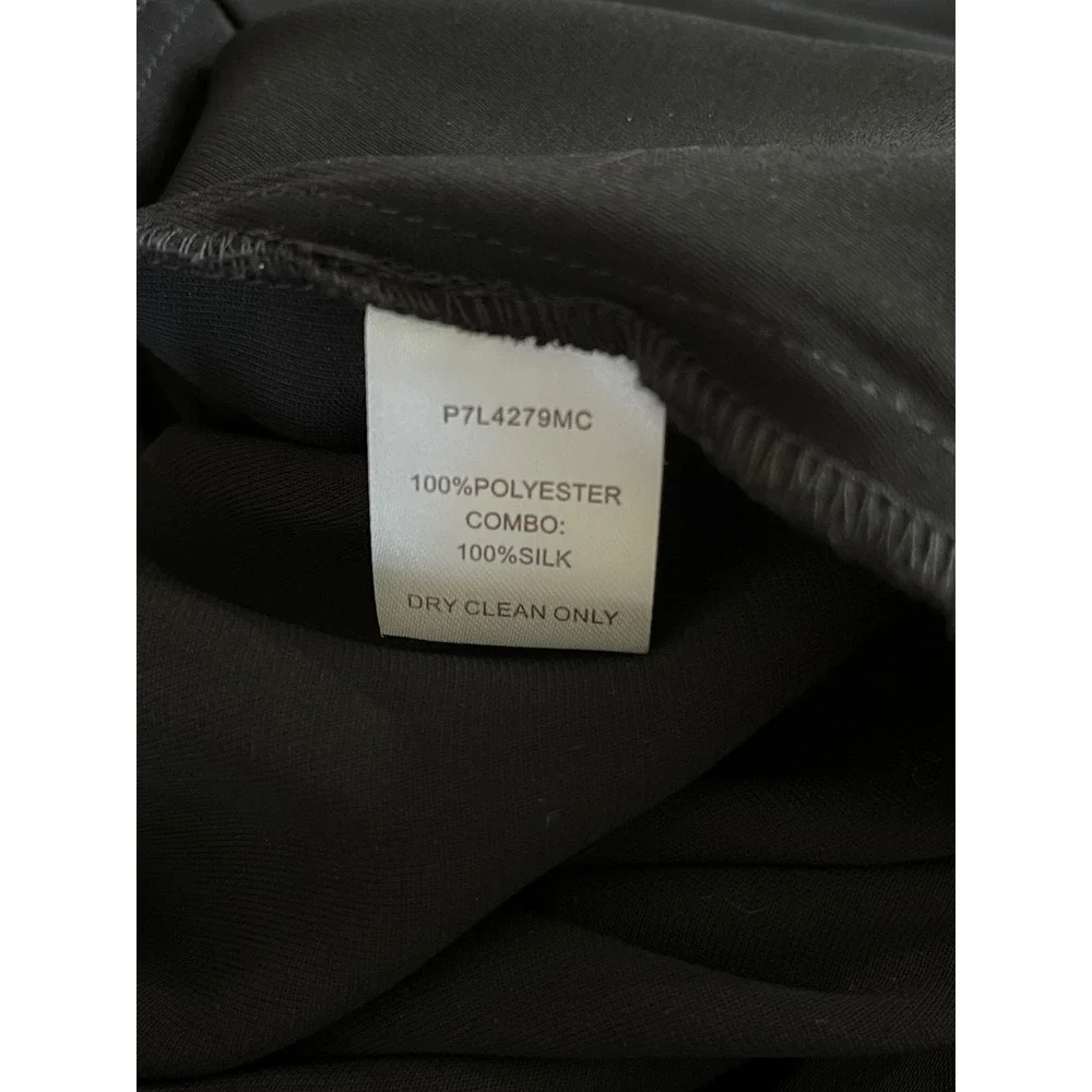 Parker Addison Black Asymmetrical‎ Ruffle Jumpsuit Silk Blend Size 6